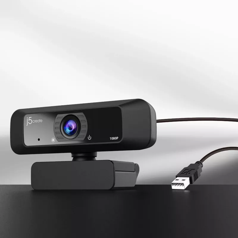 j5create JVCU100 USB™ HD webkamera s 360° rotáciou, rozlíšenie videa 1080p, čierna