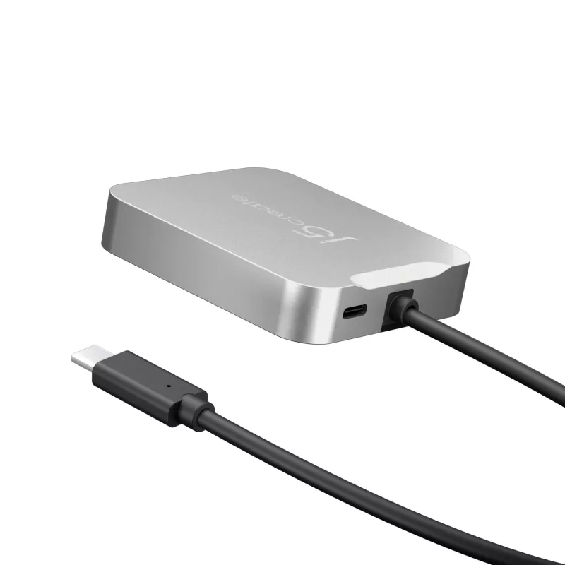 j5create JCD391 4K60 Elite USB-C® PD multi-port adaptér, strieborná