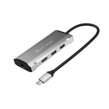j5create JCD392 4K60 Elite USB-C® 10Gbps cestovný dock, Space Grey