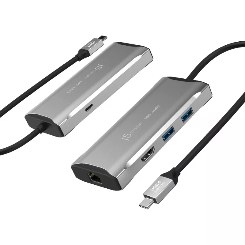 j5create JCD392 4K60 Elite USB-C® 10Gbps cestovný dock, Space Grey