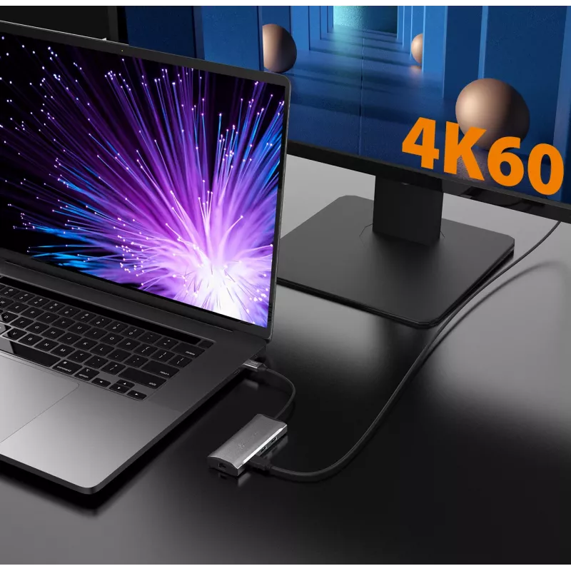 j5create JCD392 4K60 Elite USB-C® 10Gbps cestovný dock, Space Grey