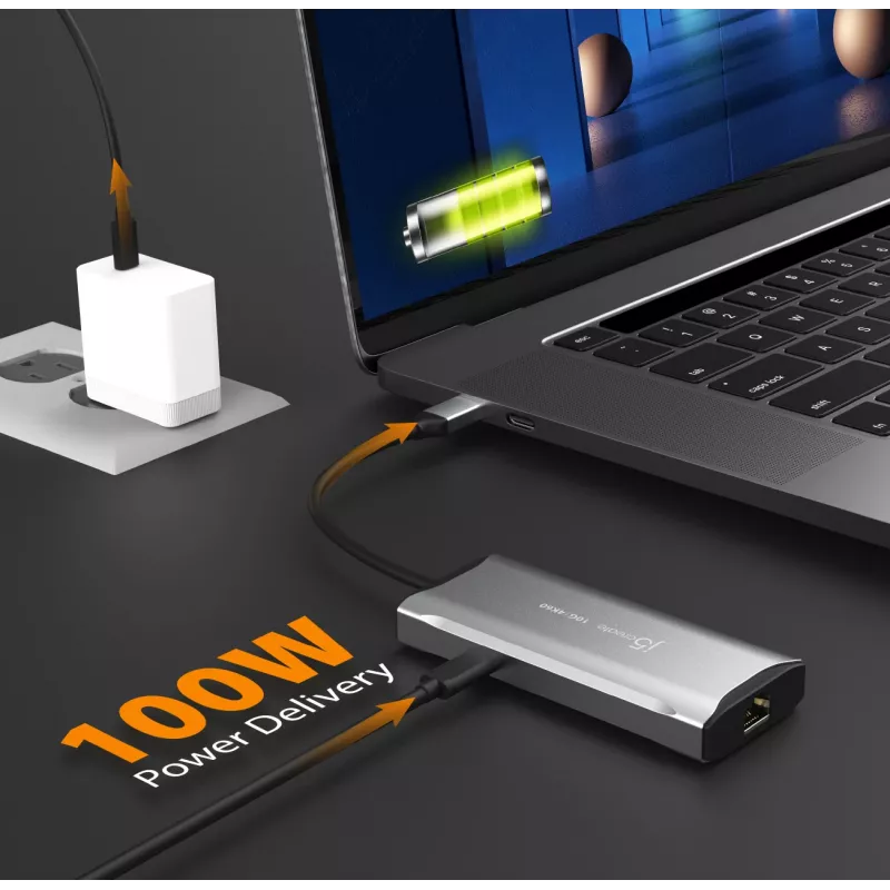 j5create JCD392 4K60 Elite USB-C® 10Gbps cestovný dock, Space Grey