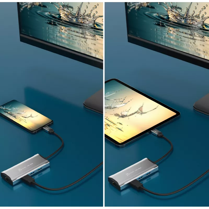 j5create JCD392 4K60 Elite USB-C® 10Gbps cestovný dock, Space Grey