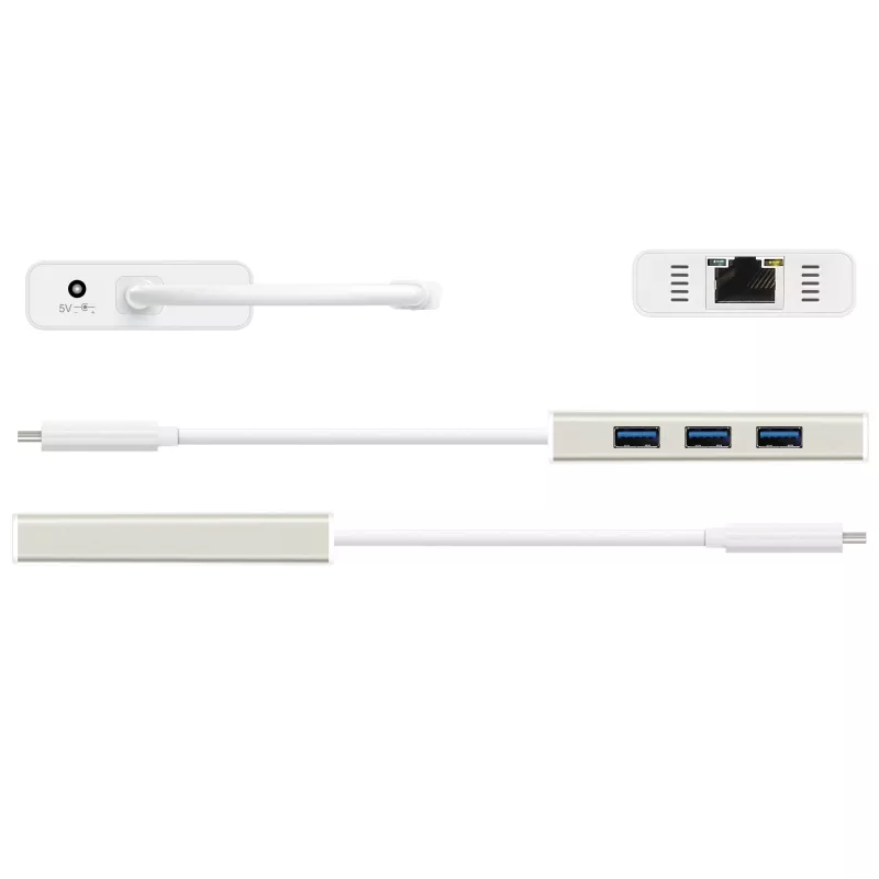 j5create JCH471 USB-C™ Gigabit Ethernet a hub multi adaptér, metallic champagne