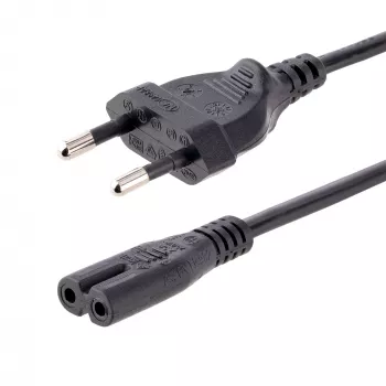 StarTech.com 3 m (10 ft) napájací kábel na notebook, EU konektor na C7, 2,5 A 250 V, 18 AWG, náhradný kábel na notebook, kábel na tlačiareň, nabíjací kábel na notebook, napájací kábel na notebook, čierna