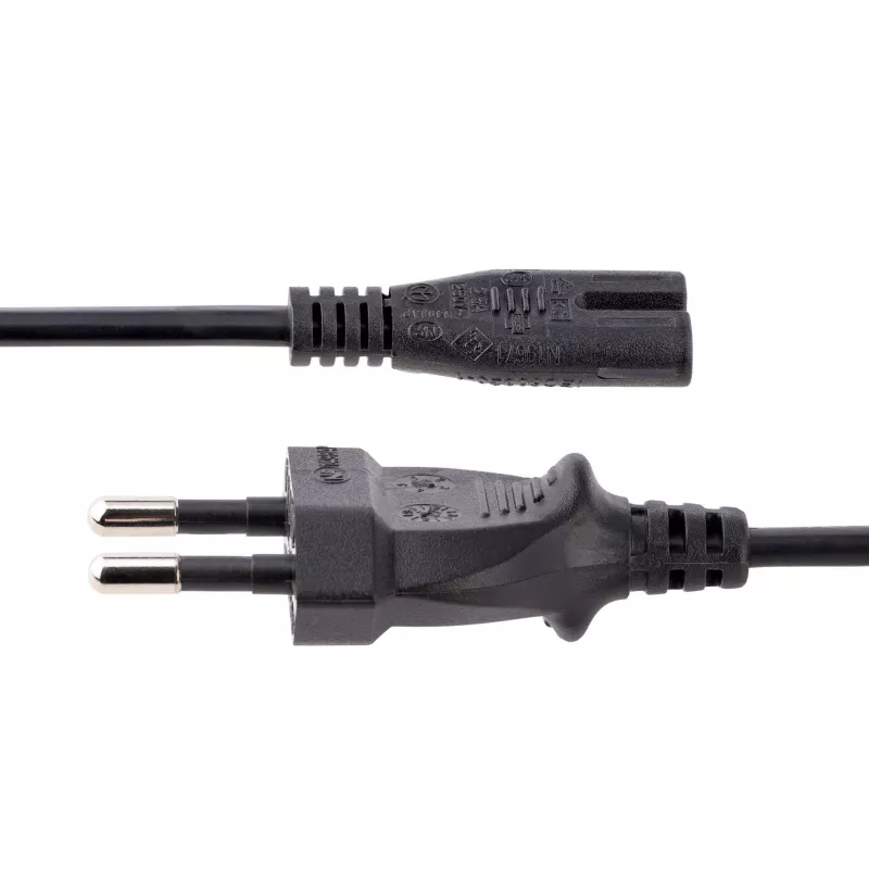 StarTech.com 3 m (10 ft) napájací kábel na notebook, EU konektor na C7, 2,5 A 250 V, 18 AWG, náhradný kábel na notebook, kábel na tlačiareň, nabíjací kábel na notebook, napájací kábel na notebook, čierna