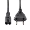 StarTech.com 3 m (10 ft) napájací kábel na notebook, EU konektor na C7, 2,5 A 250 V, 18 AWG, náhradný kábel na notebook, kábel na tlačiareň, nabíjací kábel na notebook, napájací kábel na notebook, čierna