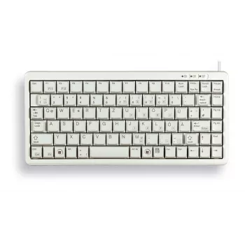 CHERRY kompaktná klávesnica, QWERTY, 83 klávesov, combi USB/PS2, svetlosivá