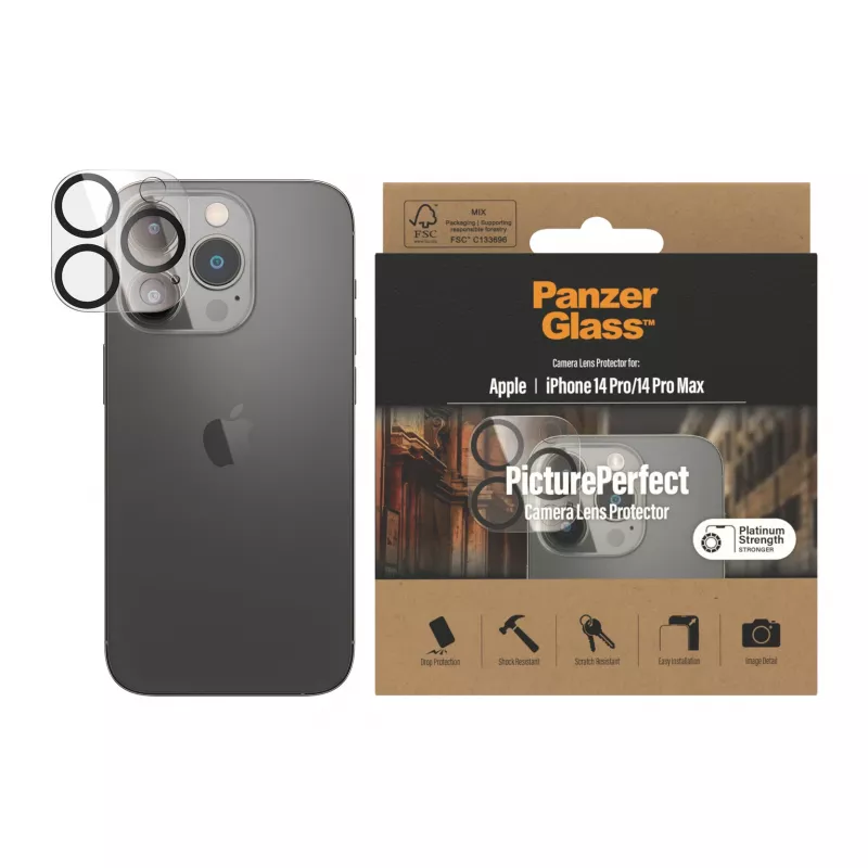Ochrana objektívu fotoaparátu PanzerGlass Apple iPhone 14 Pro 14 Pro Max odolná proti poškriabaniu a nárazom