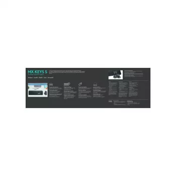 Logitech MX Keys S klávesnica univerzálna RF Wireless + Bluetooth AZERTY belgická grafitová