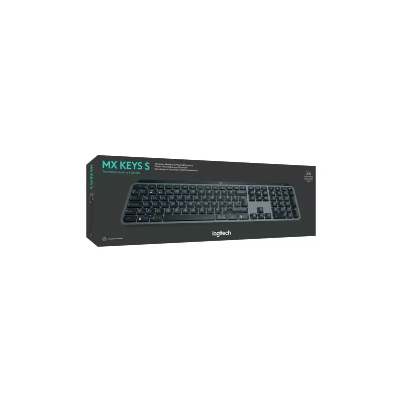 Logitech MX Keys S klávesnica univerzálna RF Wireless + Bluetooth AZERTY belgická grafitová