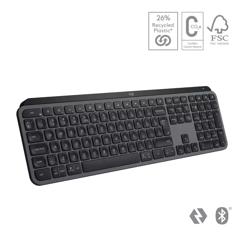 Logitech MX Keys S klávesnica univerzálna RF Wireless + Bluetooth AZERTY belgická grafitová