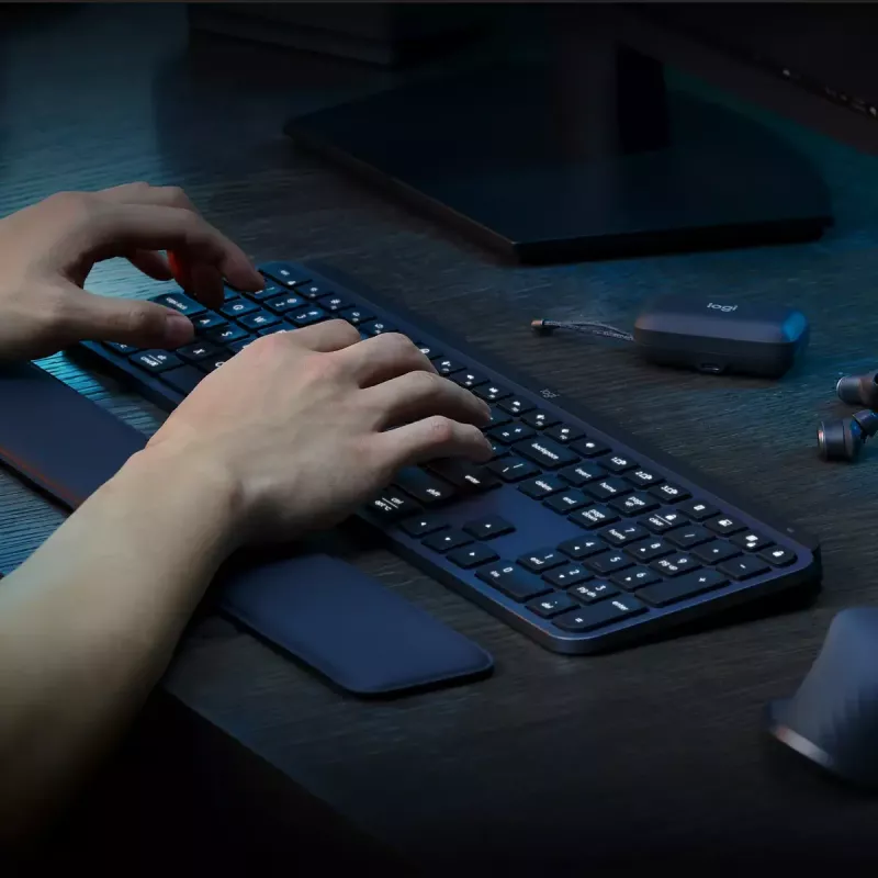 Logitech MX Keys S klávesnica univerzálna RF Wireless + Bluetooth AZERTY belgická grafitová