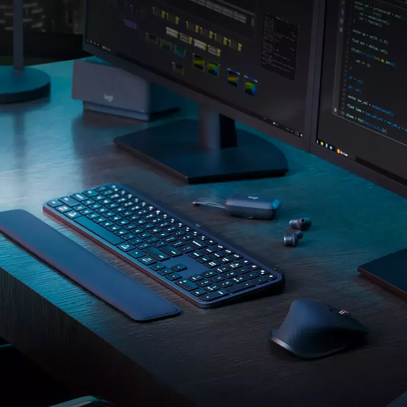 Logitech MX Keys S klávesnica univerzálna RF Wireless + Bluetooth AZERTY belgická grafitová
