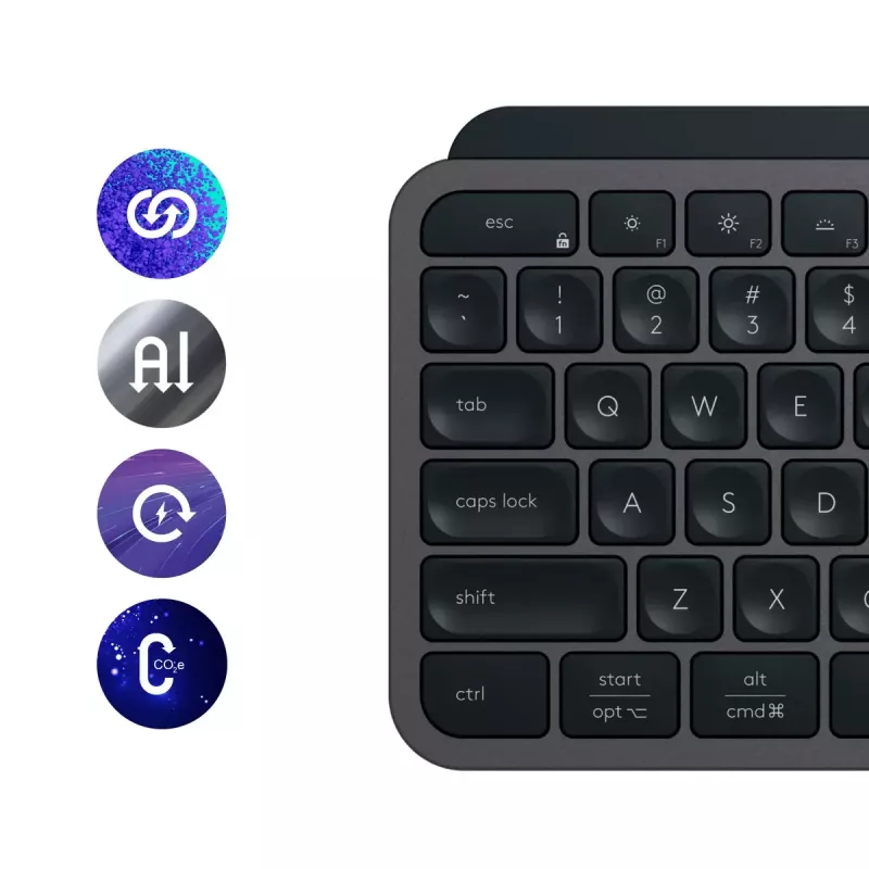 Logitech MX Keys S klávesnica univerzálna RF Wireless + Bluetooth AZERTY belgická grafitová