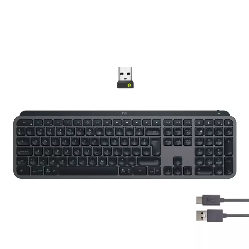 Logitech MX Keys S klávesnica univerzálna RF Wireless + Bluetooth AZERTY belgická grafitová