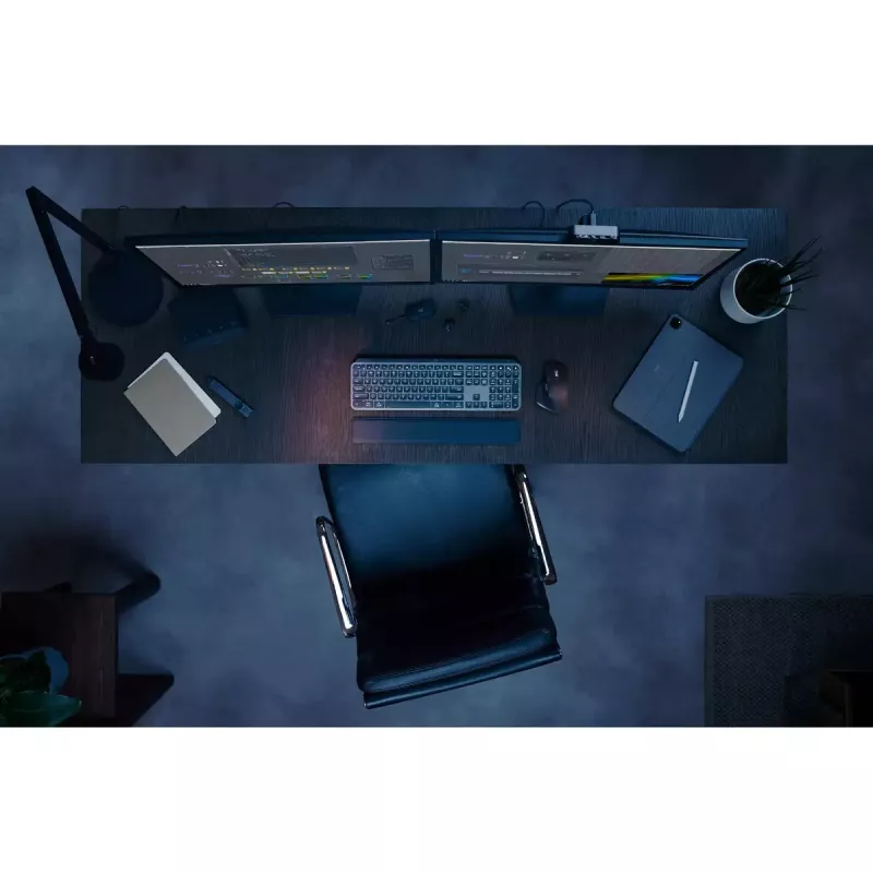 Logitech MX Keys S klávesnica univerzálna RF Wireless + Bluetooth AZERTY belgická grafitová