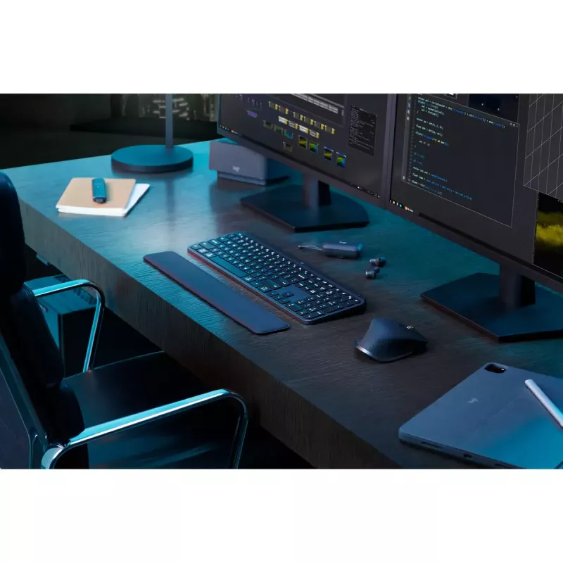 Logitech MX Keys S klávesnica univerzálna RF Wireless + Bluetooth AZERTY belgická grafitová