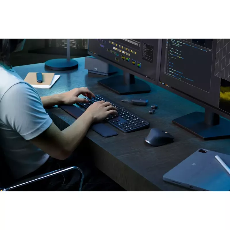 Logitech MX Keys S klávesnica univerzálna RF Wireless + Bluetooth AZERTY belgická grafitová