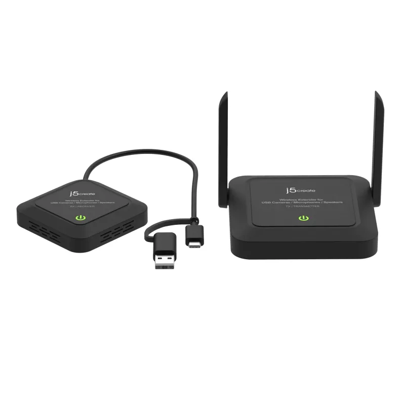 j5create JVW120 bezdrôtový extender pre USB™ kamery / mikrofóny / reproduktory, čierny
