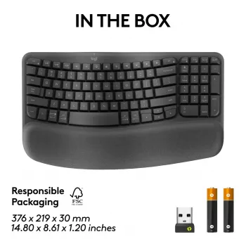 Logitech Wave Keys for Business ergonomická klávesnica Full-Size bezdrôtová