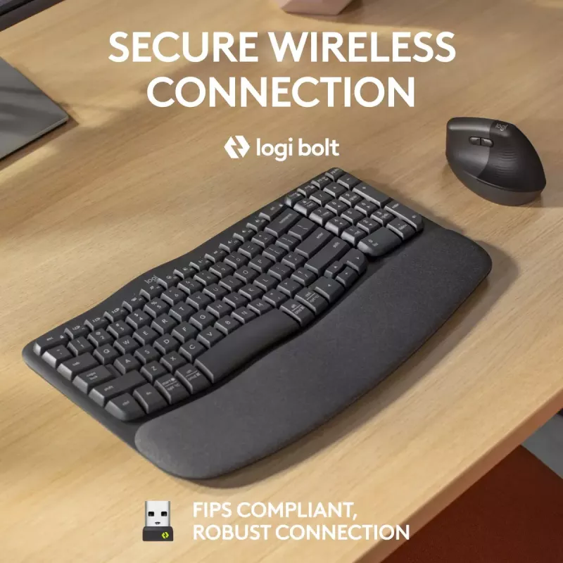 Logitech Wave Keys for Business ergonomická klávesnica Full-Size bezdrôtová