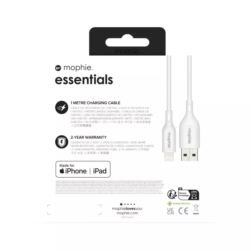 Nabíjací kábel mophie essentials 1M Lightning na USB A 12W