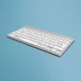 R-Go Tools ergonomická klávesnica R-Go Compact Break, kompaktná klávesnica so softvérom na prestávky, QWERTZ (DE), Bluetooth, biela