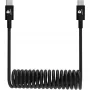 DEQSTER 50-736669 špirálový nabíjací kábel USB-C na USB-C, 0,8 m, 480 Mbit/s, čierny