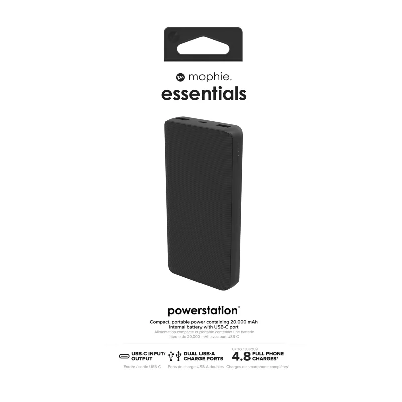 mophie essentials powerstation 20K 20 000 mAh čierna