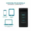 Ravanson Mobilis nabíjačka 100W GaN 2×USB‑C + 1×USB‑A AC pre interiér — pre notebook, smartfón, tablet — čierna