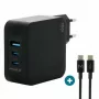 Ravanson Mobilis nabíjačka 100W GaN 2×USB‑C + 1×USB‑A AC pre interiér — pre notebook, smartfón, tablet — čierna