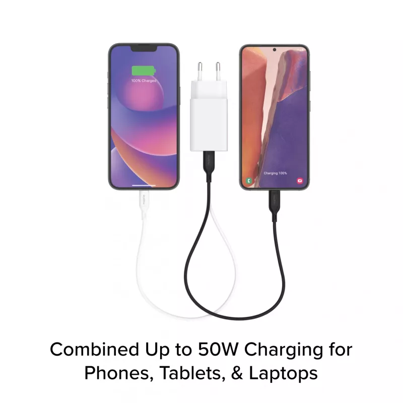 Napájací zdroj Zagg 50W 2x USB-C biely — Zagg mophie essentials