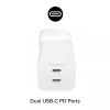 Napájací zdroj Zagg 50W 2x USB-C biely — Zagg mophie essentials