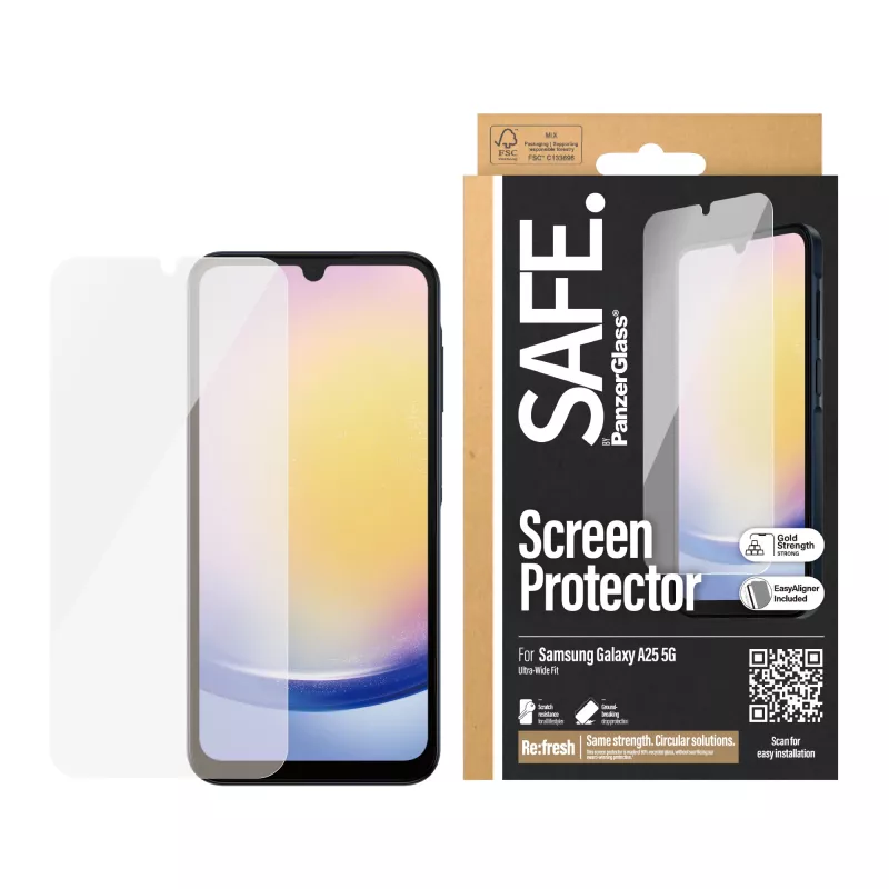 PanzerGlass SAFE. by ® ochrana displeja Samsung Galaxy A25 5G | Ultra-Wide Fit s EasyAligner