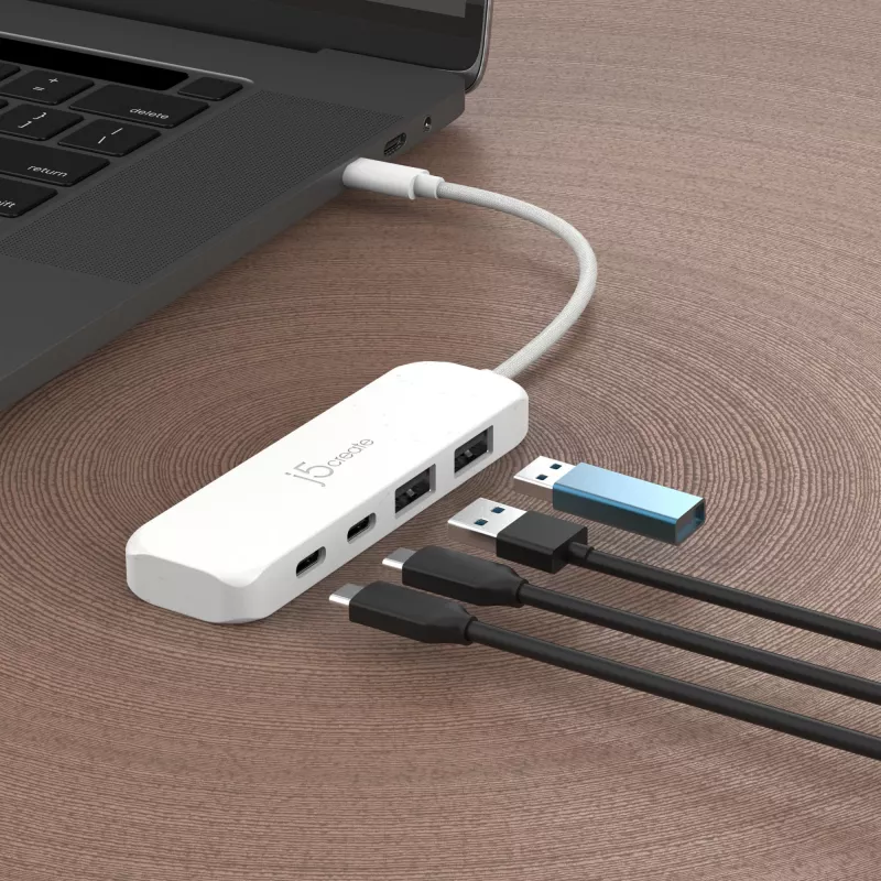 j5create ekologický USB-C na 4-port Type-C & Type-A Gen 2 hub
