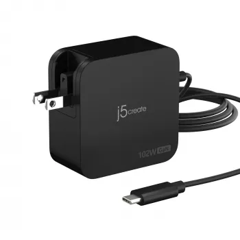j5create 102W GaN PD USB-C 2-port nabíjačka s vymeniteľnými sieťovými zástrčkami