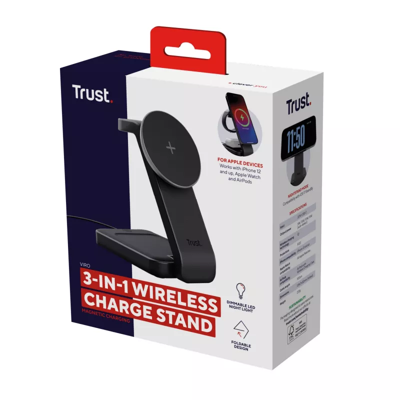 Trust Viro slúchadlá, headset, smartfón, smartwatch čierna USB bezdrôtové nabíjanie