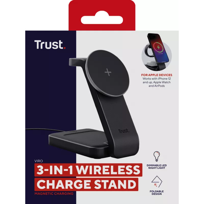 Trust Viro slúchadlá, headset, smartfón, smartwatch čierna USB bezdrôtové nabíjanie