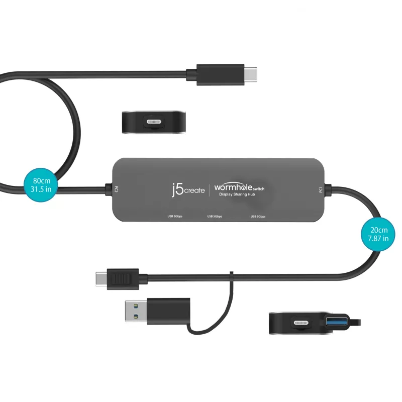 j5create JCH462 Wormhole Switch™ Display Sharing Hub, čierna