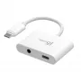 j5create JCA122 USB-C® na 3,5-mm audio adaptér s Power Delivery, čierna