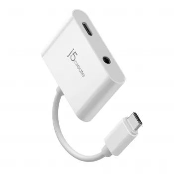 j5create JCA122 USB-C® na 3,5-mm audio adaptér s Power Delivery, čierna