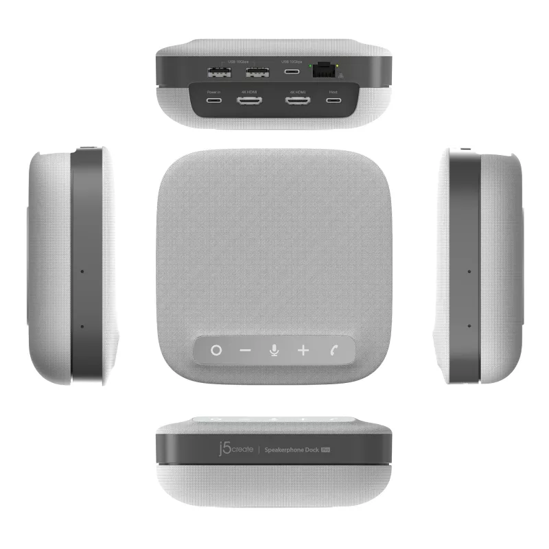 j5create JCDS337 USB-C® Dual 4K Speakerphone Dock Pro, čierna