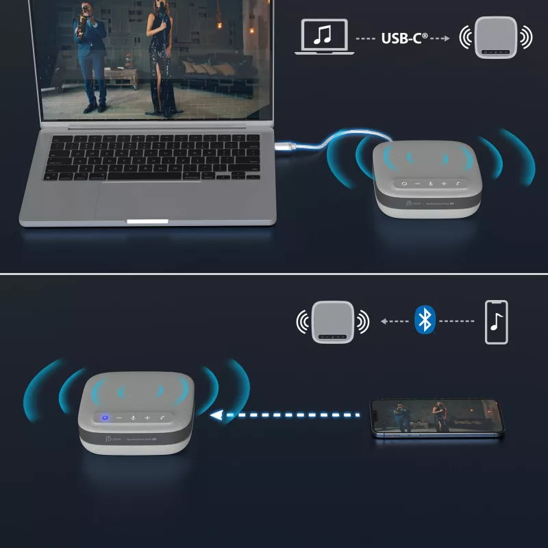 j5create JCDS337 USB-C® Dual 4K Speakerphone Dock Pro, čierna