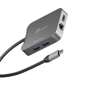 j5create JCD3191 4K60 Elite USB-C® cestovný adaptér, čierna