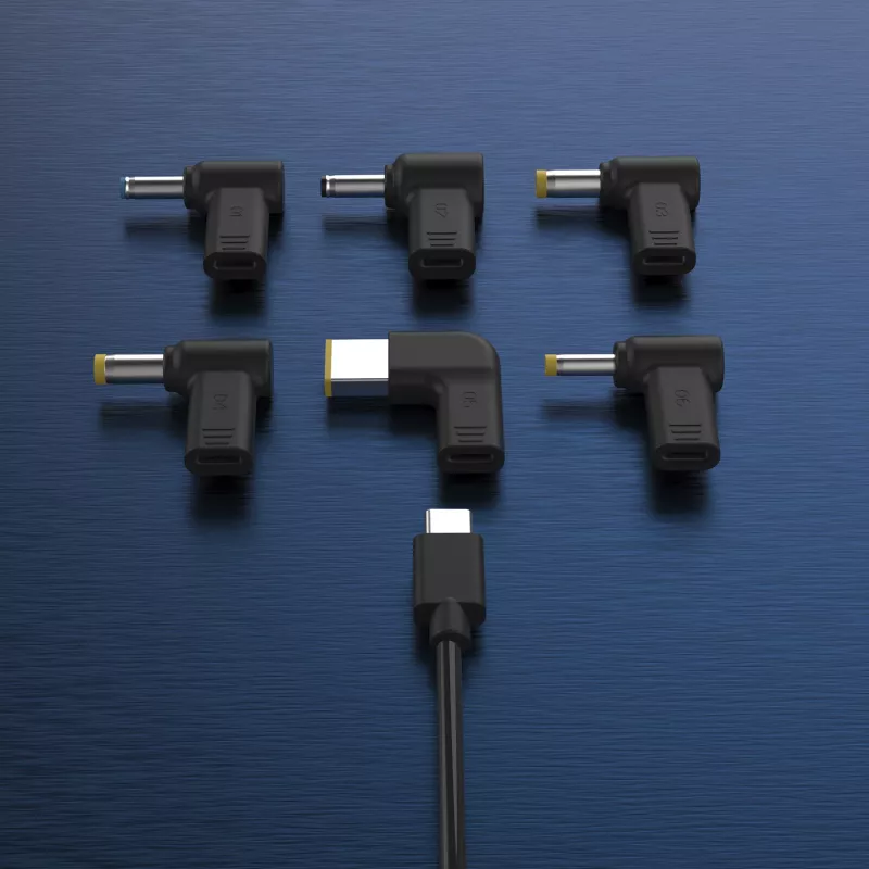 j5create JUP1565DC 67W GaN PD USB-C® mini nabíjačka so 6 typmi DC konektorov – EU, čierna