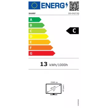 Sharp MultiSync EA272Q počítačový monitor 68,6 cm (27 palcov) 2560 x 1440 pixelov 4K Ultra HD LCD biely
