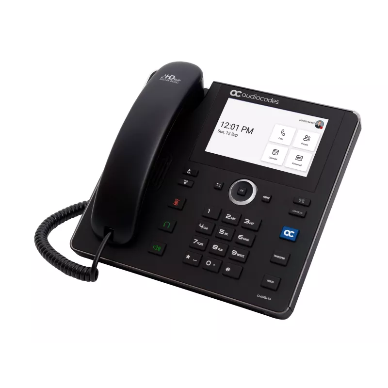 AudioCodes Teams C455HD IP telefón, PoE, GbE, Bluetooth, identifikácia volajúceho, čierny