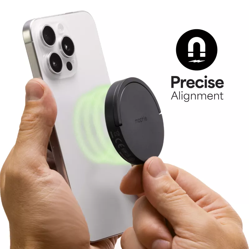 mophie Qi2 magnetická nabíjačka smartfón čierna USB bezdrôtové nabíjanie rýchle nabíjanie interiérová