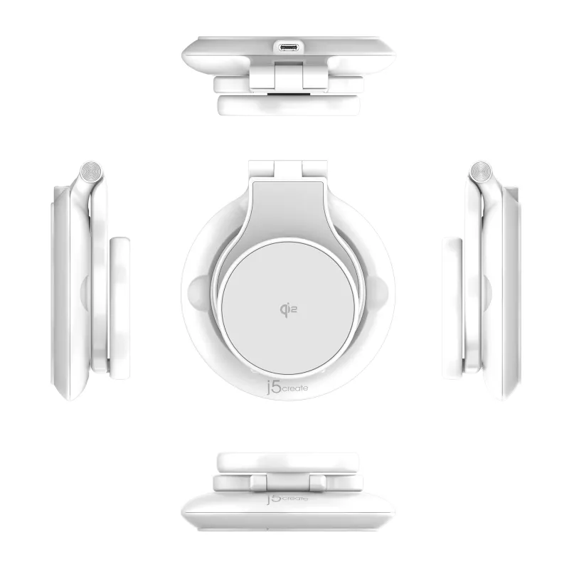 j5create Qi2 magnetická, skladacia 3-in-1 nabíjacia stanica interiérová USB smartwatch slúchadlá smartfón